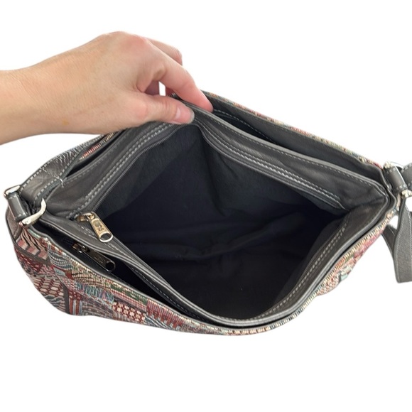 SAS Multi-Color Patchwork Zipper T Purse In Metallic Pewter - Picture 5 of 8